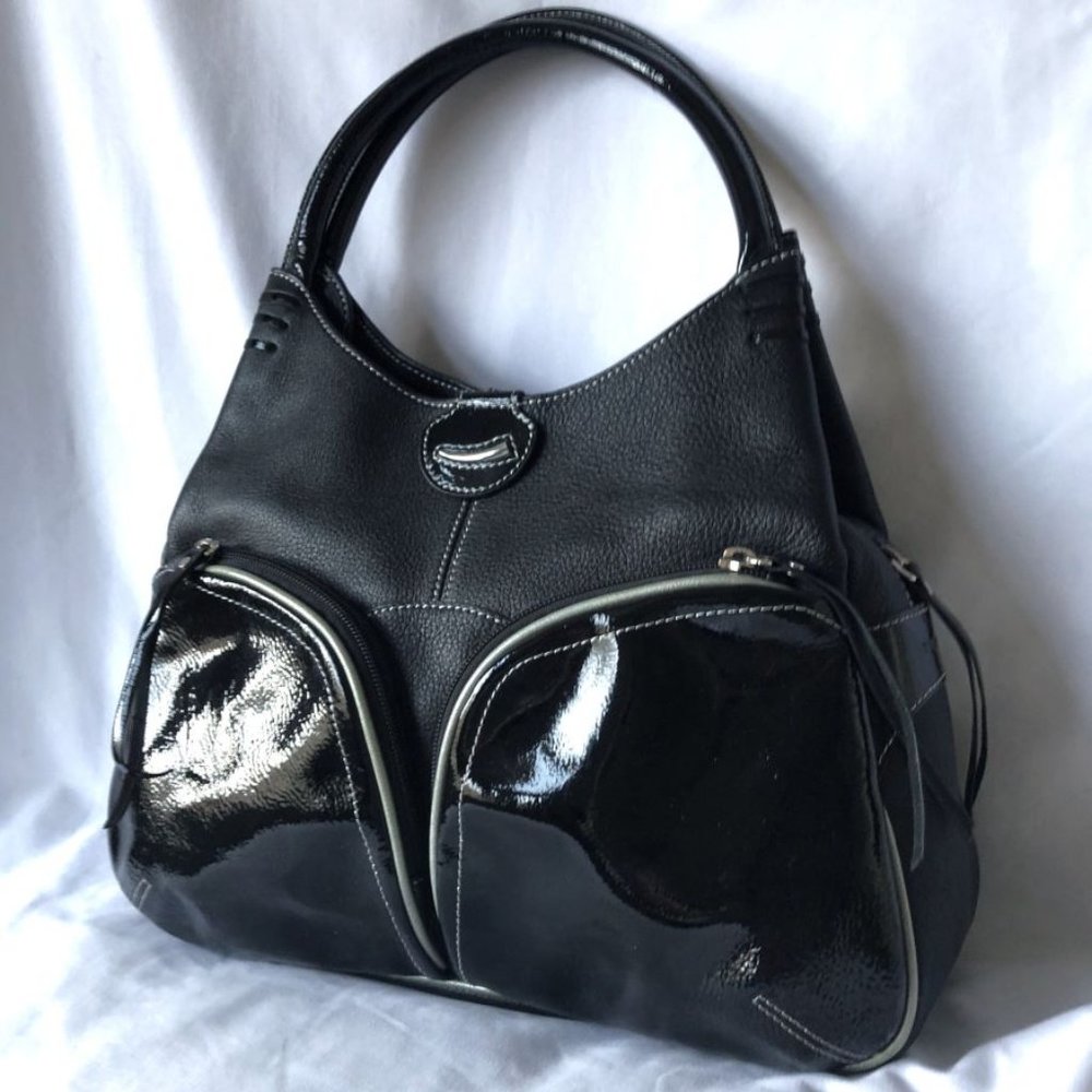 Tusk NY Black Leather Shoulder Bag